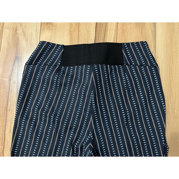 Betabrand XL Long Yoga Dress Pant Blue Geometric Pattern Straight Leg Zip Pocket - Picture 8 of 9